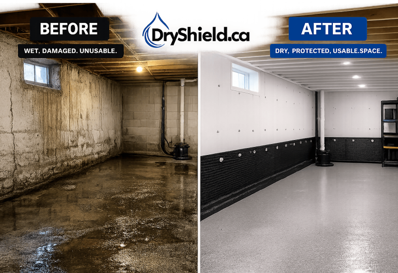 Dryshield Basement Waterproofing Before After Gravenhurst