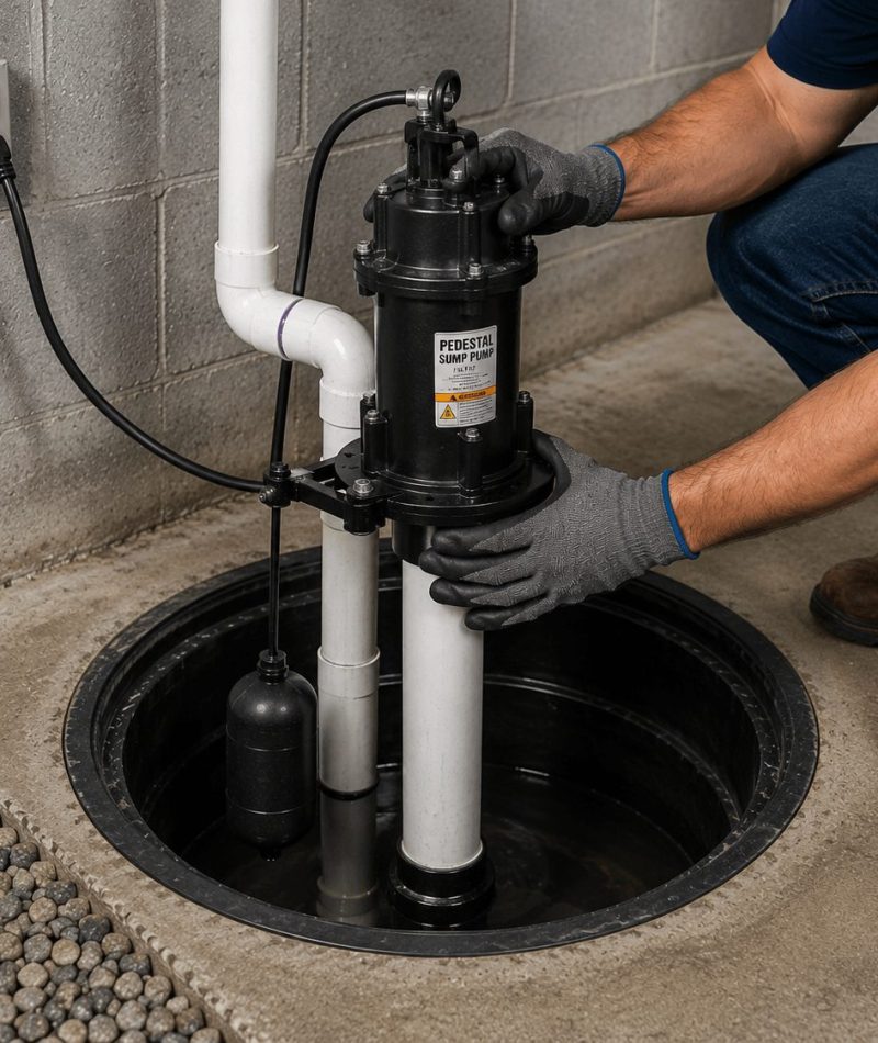 Pedestal Sump Pump Installation Gravenhurst