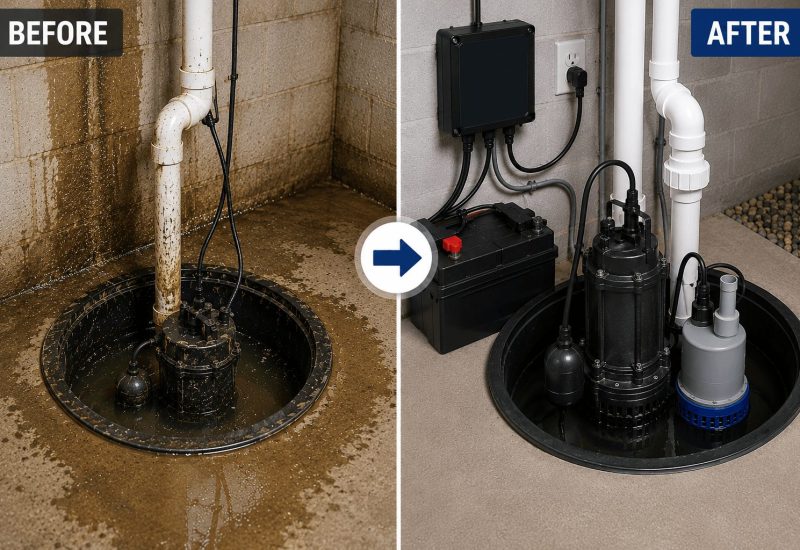 SUMP PUMP INSTALLATION Before After GRAVENHURST