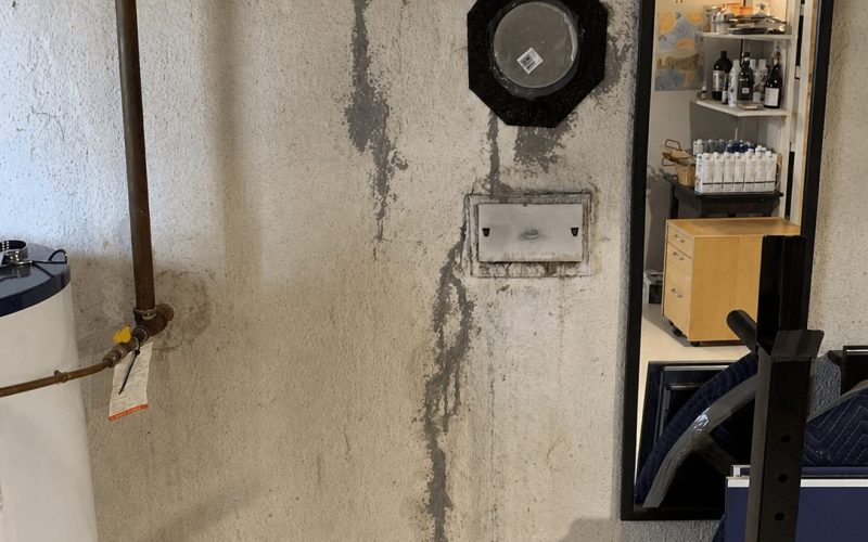 Completed basement foundation crack repair with sealed and waterproofed wall Minden Completed basement foundation crack repair with sealed and waterproofed wall Minden