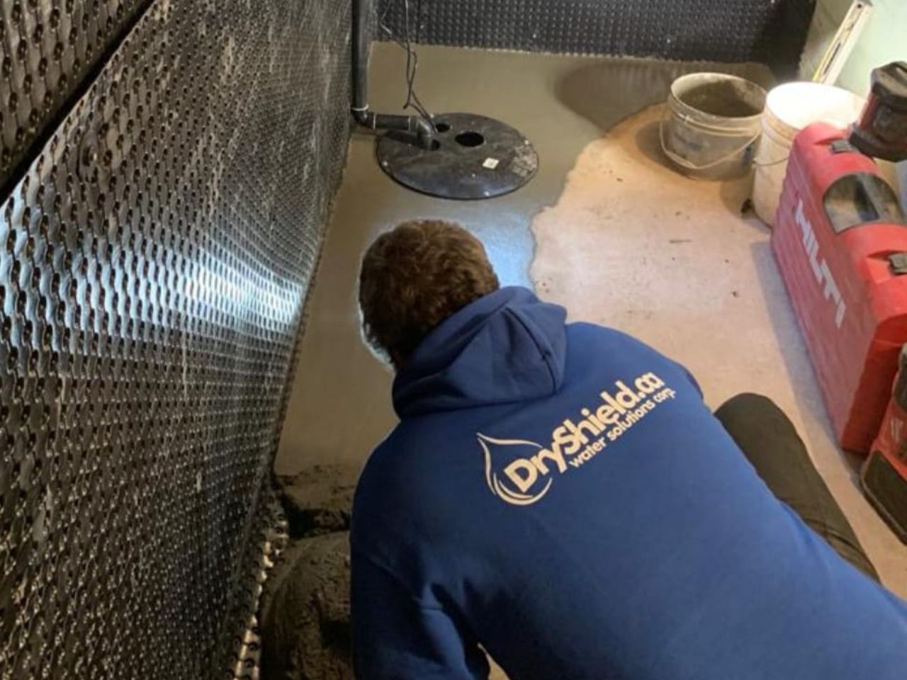 Interior waterproofing installation in the beaches, Toronto.