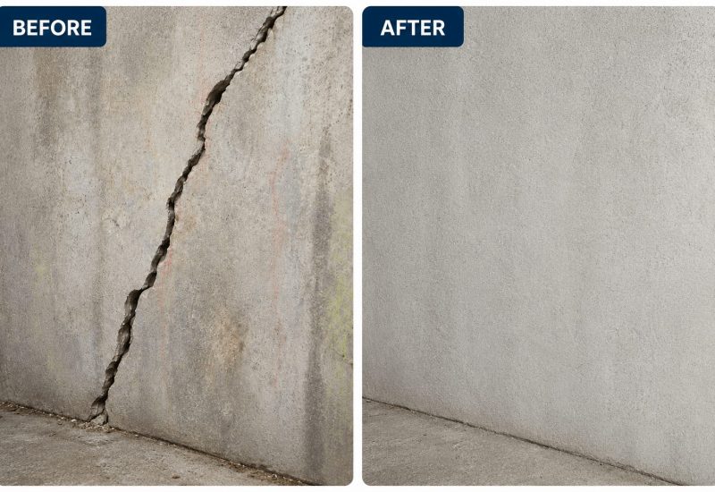 Crack Injection Before/ After Dryshield Crack Injection Before/ After
