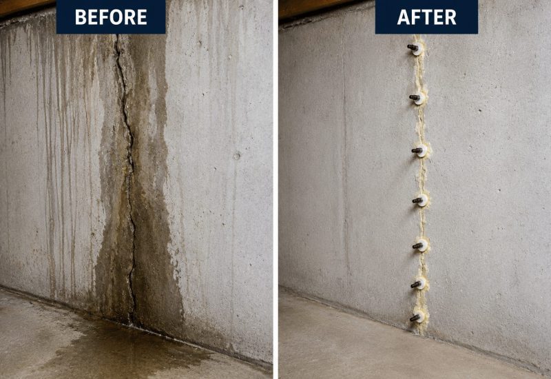 Polyurethane Crack Injection Before/ After Polyurethane Crack Injection Before/ After
