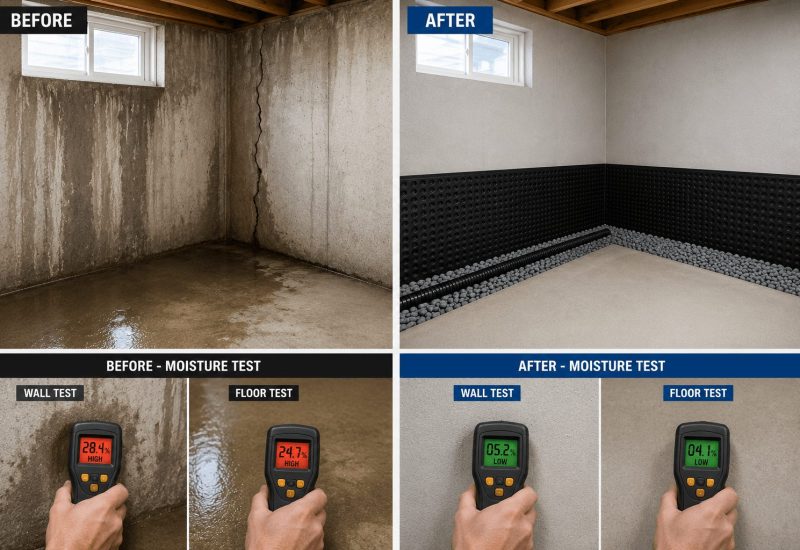 Foundation Waterproofing Before/ After Foundation Waterproofing Before/ After