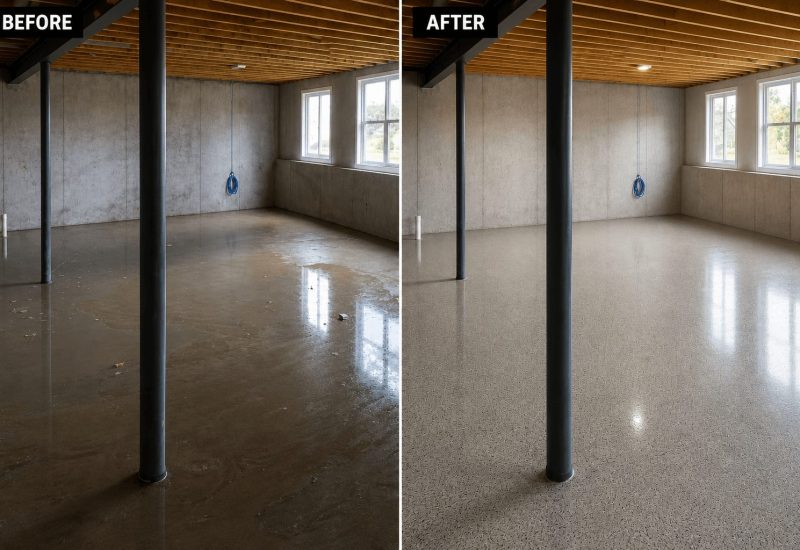 Leaky basement Before After